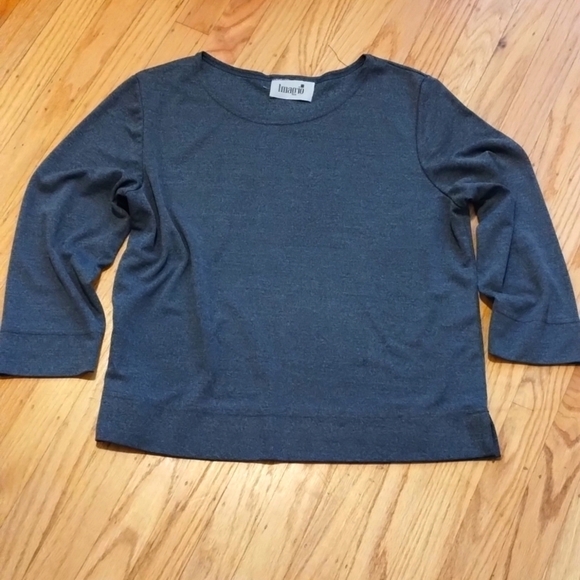 🙋Imagio gray 3/4 sleeve shirt Sz M-L, polyester blend - Picture 1 of 8